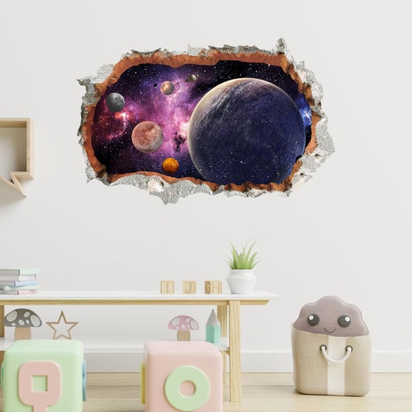 3D-väggstickers Kosmisk bruten galax Magi Milky Way Space Plane