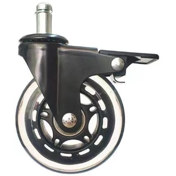 3-tums PU Universalhjul Circlip Caster Svart Stark Lastkapacitet
