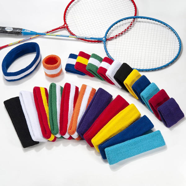 1 pakke børns bomuldssportspandebånd (1 pandebånd + 2 armbånd Gra