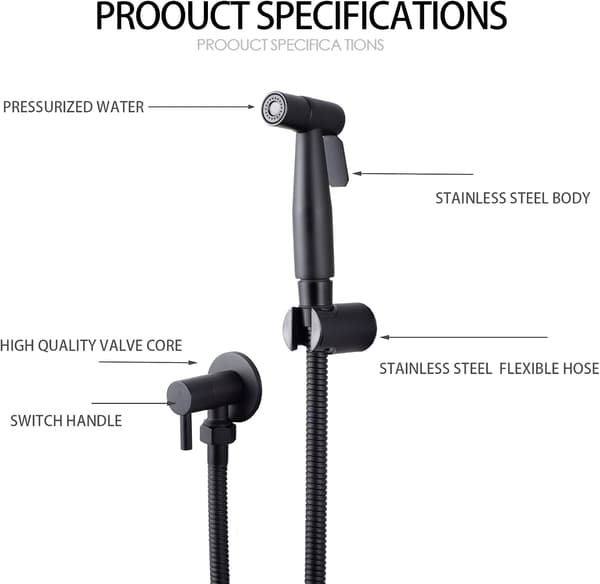 Rustfrit bidet-sprayer i rustfrit stål, bidet-sprayer-sæt, hane-sprayer