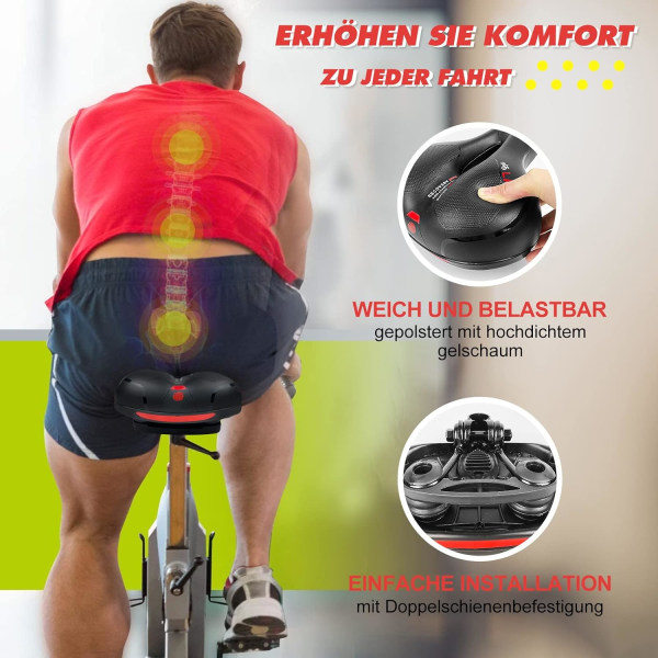 Cykelsadel, Ergonomisk Vandring Gel Sadel Hul Dobbelt Fjeder Sh