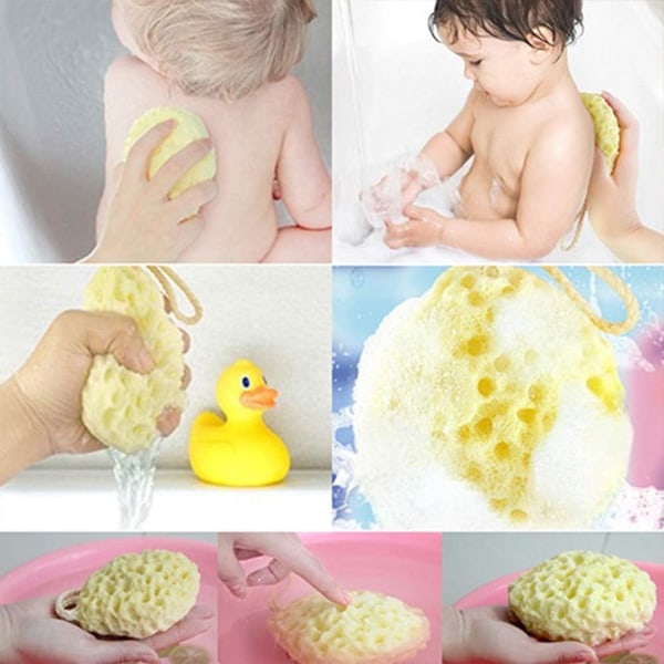 Body Bath Svamp Set med 3 Mjuk Natural Fiber Honeycomb Texture Ex