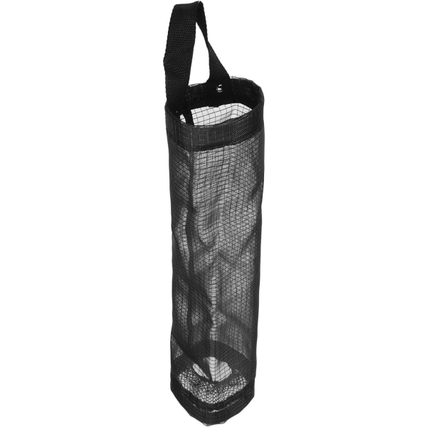 Hengende søppelposeoppbevaringsstativ Handleposer Dispenser Beholder Vaskbar Foldbar Mesh Søppelpose for Hjem og Kjøkken Organizer Svart