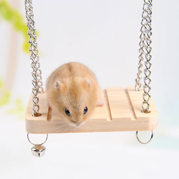 Hamster Gynge Legetøj Træ Dyr Hængende Seng Hamster Bur Tilbehør