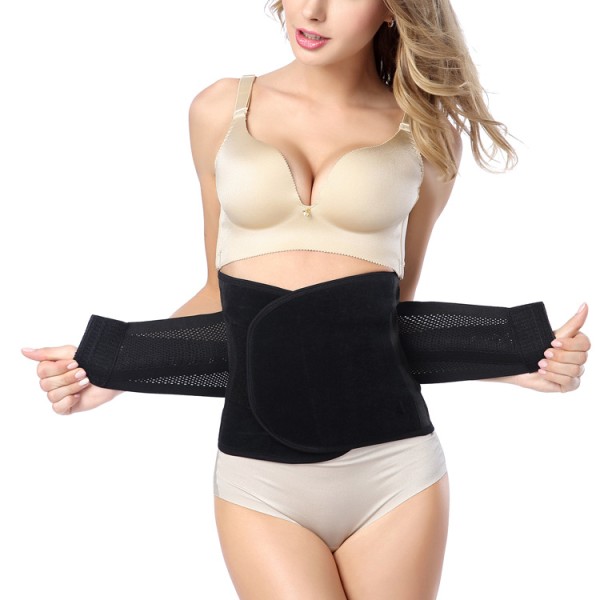 Soutien post-partum Ceinture de récupération Corset de taille Ceinture abdominale Ceinture amincissante Formateur de taille (noir sid.