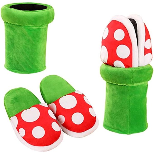 Piranha Plants Plysch Tofflor Vinter Hemdräkt Cannibal Flower Sl