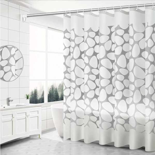 Bruseforhæng, badeforhæng, tykke vandtætte stofforhæng, vandtæt og skimmelbestandigt stofbadeforhæng - 180 x 200 cm (brosten)