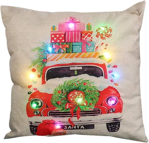 LED 45*45cm lys juleferie pudebetræk julepude