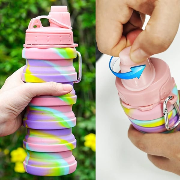Sammenklappelige silikone vandflasker, Genanvendelige BPA Free Foldable Ex