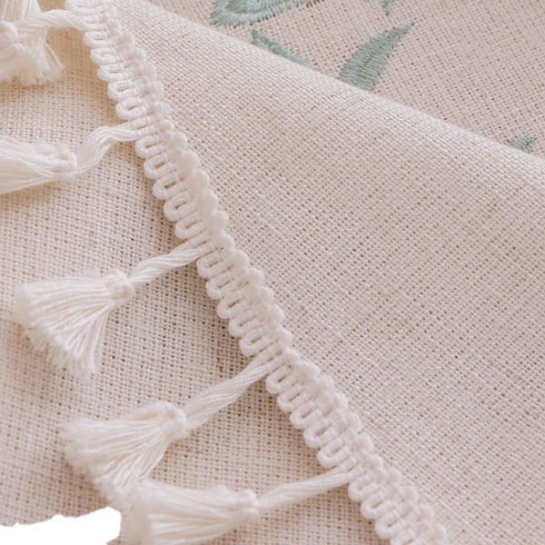 Rund bordsduk 140cm Linne & Bomull Anti-fläck Tvättbar Beige T