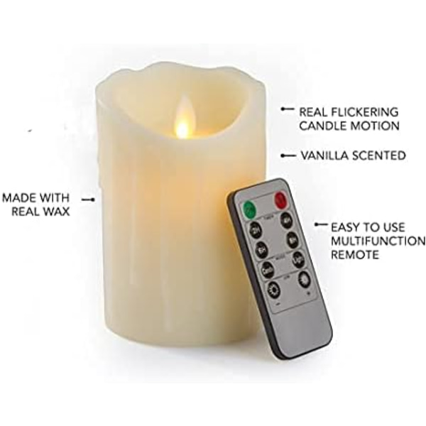 4,9 tommer LED stearinlys flammefri bølgeform genopladelig miljøvenlig F