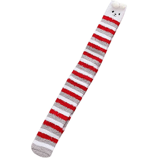 1PC Randiga Damstrumpor - Knähöga Strumpor, Jul Knästrumpor