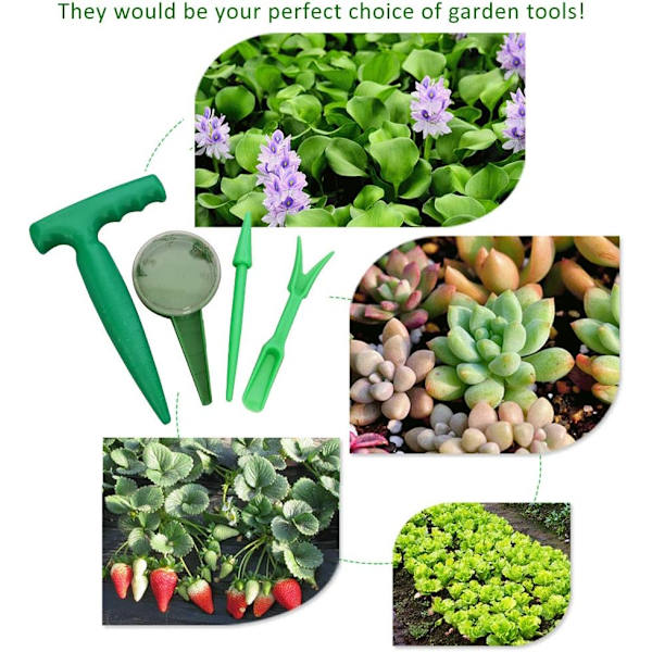 4-delad trädgårdsverktyg för blommande växter, plantsåmaskin, trädgårdsverktygssats för blomsterlökar, planteringsset, frödispenser, transplantationsverktyg för gård