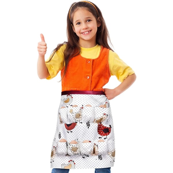 Kyllingeggforkle Eggholderforkle med lomme Funny Egg Collecti