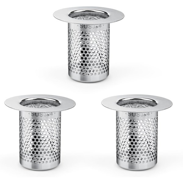 Hårfilter for dusj, 3 stk rustfritt dusjfilter, 5.