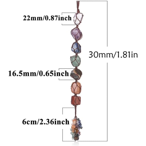 Bil Feng Shui Edelstener, 7 Krystaller Hengende Ornamenter, Sju Chak