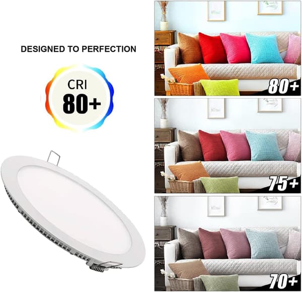 15WR Flat Round LED Downlight Driver med standard kutt, maling