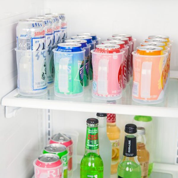 4 Holes Beer Can Organizer Fridge Soda Drink Bottle Holder Refrig