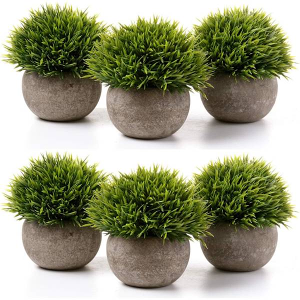 Konstgjorda gröna växter Konstgjorda växter Gröna växter Bonsai Plast Konstgjorda blomkrukor 6