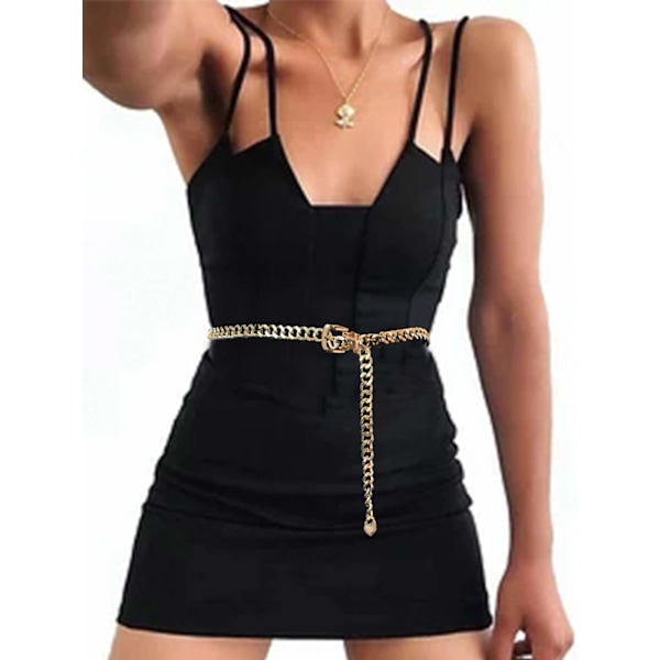 Boho magekjede gull metallbelte magekjede chunky mageledd Wai