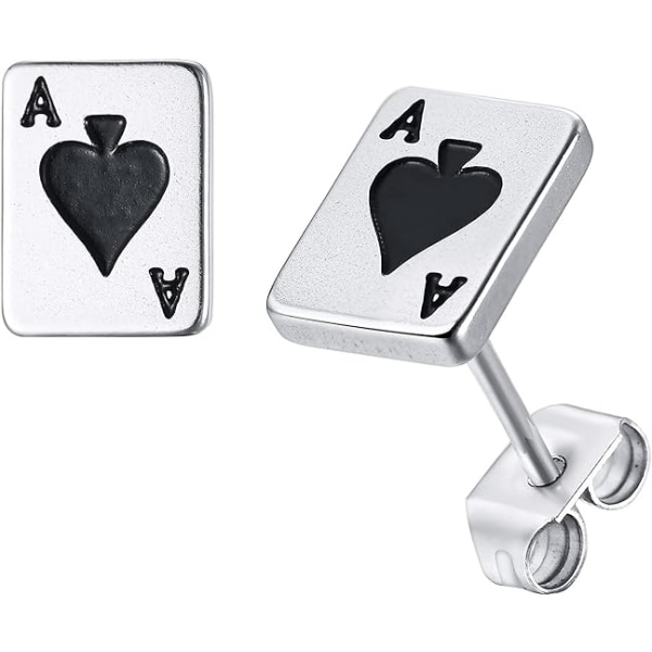 Unisex Poker Aces Stud örhängen | Rostfritt stål Spader ess P