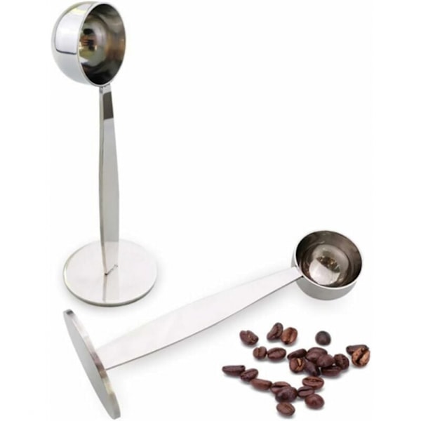 2-i-1 kaffeskeholder kaffemåleske espressopresser
