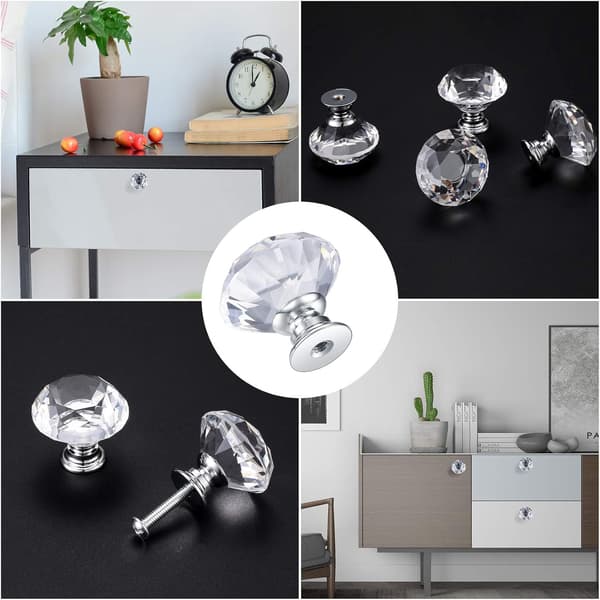 8 st 30 mm kristalldörrknopp, diamantknoppar, diamantmöbler