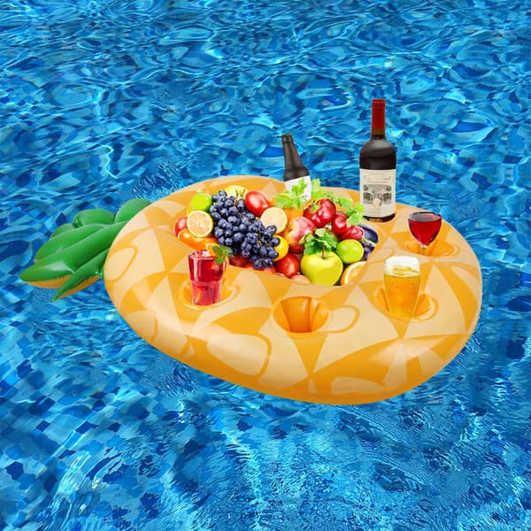 Ananas flydende drikkeholder til pool, pool drikkeflåde oppustelig