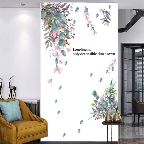 Väggdekal för tropiska blommor, väggdekor för dekorativa växter,