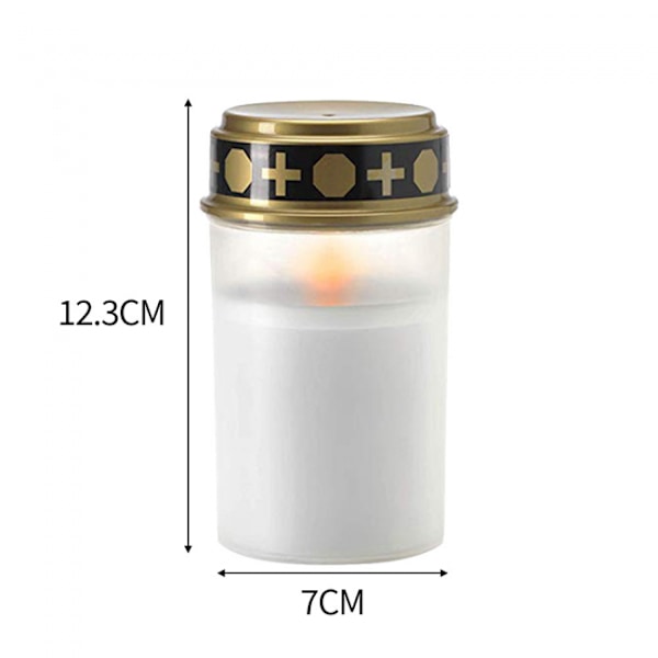 Gravlys LED / Lys - Lys til grave 1200 timer - Hvid 1-P