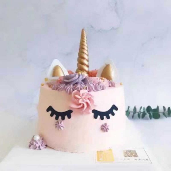 Unicorn Cake Topper, Käsintehty kultainen Unicorn Cake Decoration Reusab