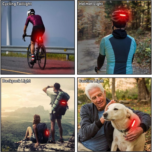 Cykel bakljus 100 Lumen 2-pack, kraftfull 4 lägen röd LED-cykel