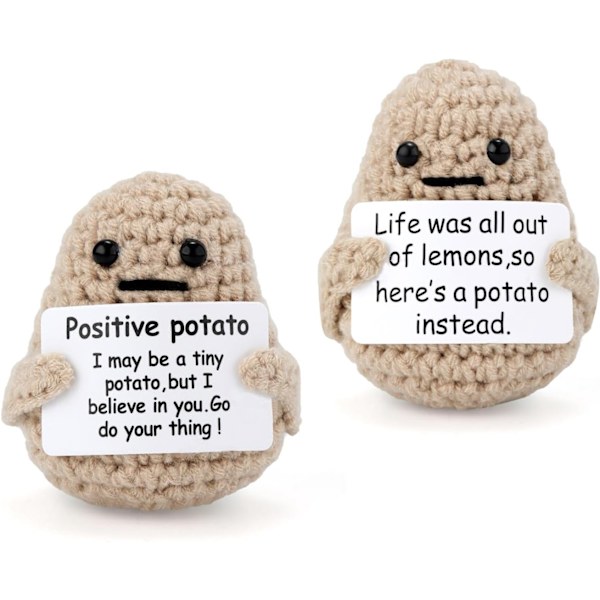 2 stk Mini Funny Positive Life Potet, 3 Tommers Interessant Strikket