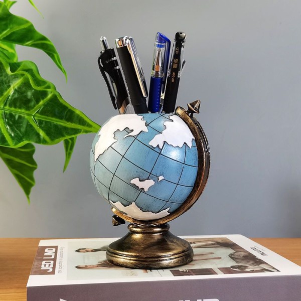 Globe Pen Blyantholder Barn Skrivebord Blyant Kopp Pot Crayon Hjem Offi