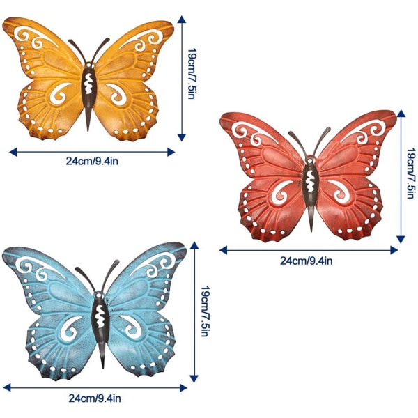 Metal Butterfly Wall Art, Inspirerande Väggdekor Skulptur Häng