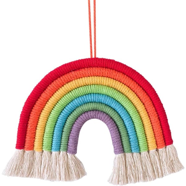 Regnbågsväggbonad i macramé, gobeläng för boho-dekoration pojkar R