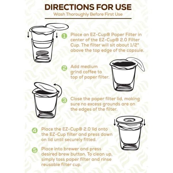 Engangs papirfiltre, genanvendeligt kaffekapsel-lågdesign (100 stk)
