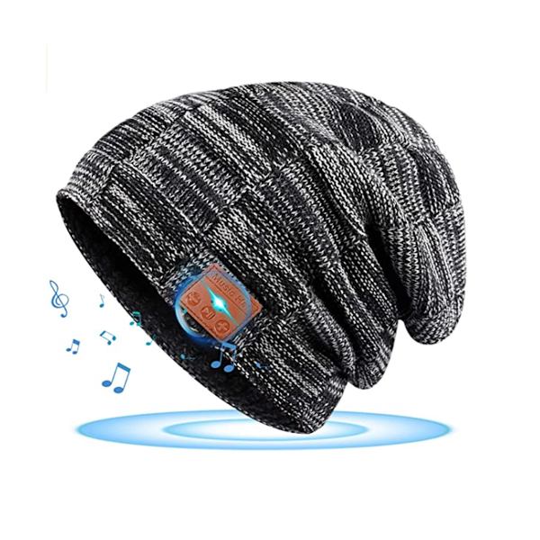 Bluetooth-hattu - Sukkahousut lahjat miehille naisille Ladattava unisex-pipo, irrotettava langaton kuulokehattu