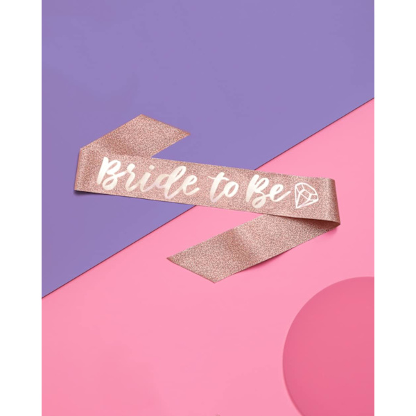 Rose Gold Glitter Möhippa Bälte - Bride To Be | Bachelorette
