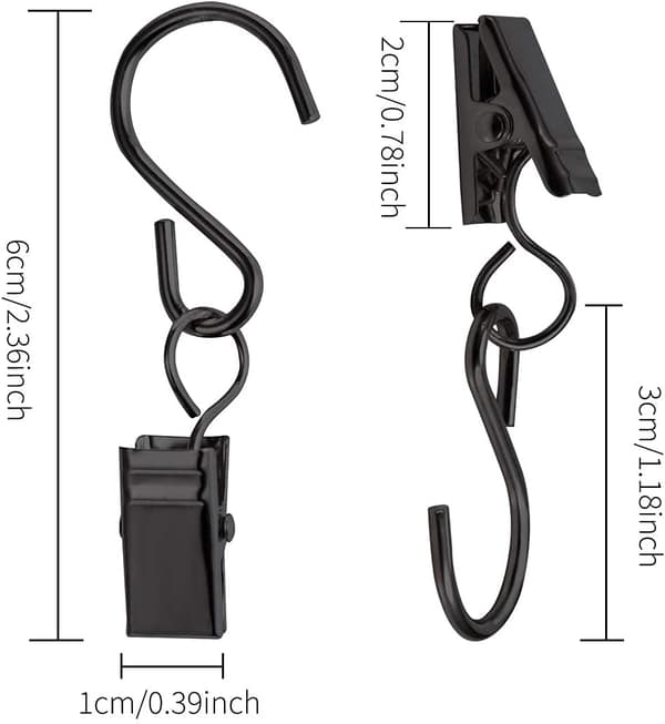 40 stk. gardinringe med clips, rustfrit stål clips ringe id