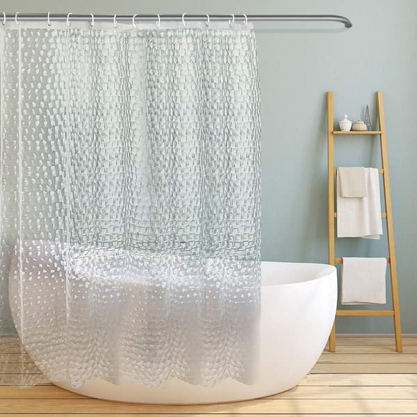 Transparent duschdraperi 180x200 cm, 3D PEVA duschdraperi Wat