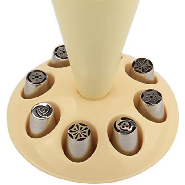 Kageposeholder Stativ Icingposeholder med 8 Icing Tips Holder