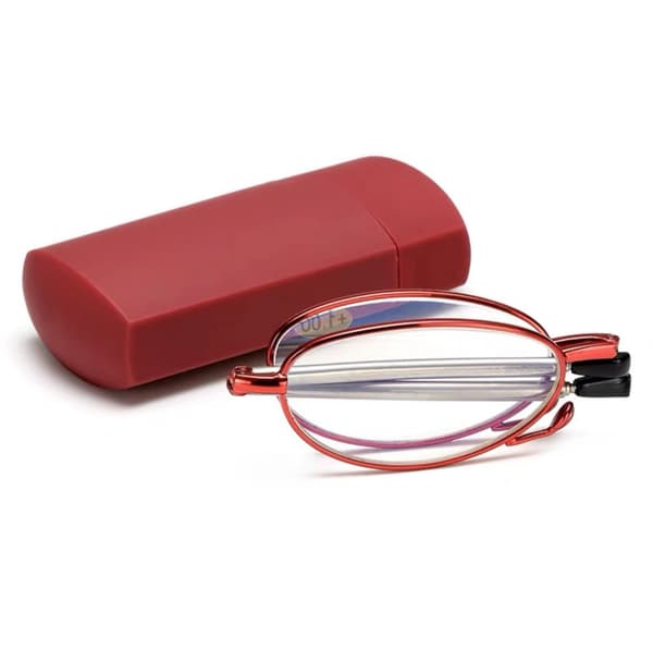 Fällbara läsglas Presbyopia Glasögon röd 2.5x-Styrka 2.5