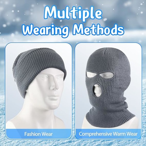 Neulotu kasvobalaclava 3-reikäinen kasvobalaclava Kokokasvobalaclava