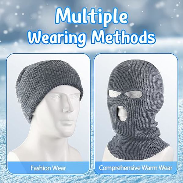 Strikkede ansigtsbalaclava 3 huller ansigtsbalaclava fuld ansigtsbalaclava