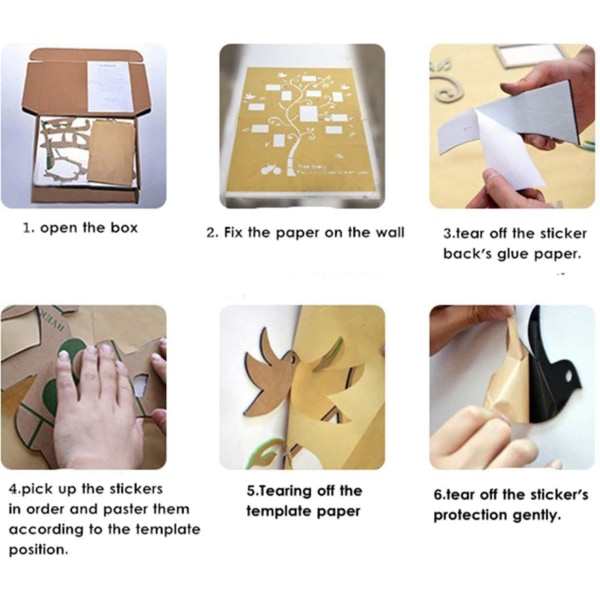 Puun seinätarra 3D DIY seinätarra taide kodin sisustus olohuone