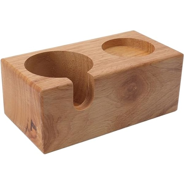 1 stk. træ kaffestampestation, træ kaffefiltertamperholder
