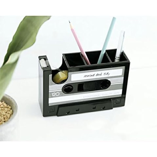 Retro kassettedispenser til skrivebord, blyantholder, penbeholder,