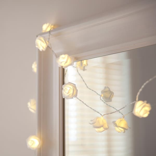 Batteridrevet Varmt Hvid LED 20 Hvide Blomst Fe Lys