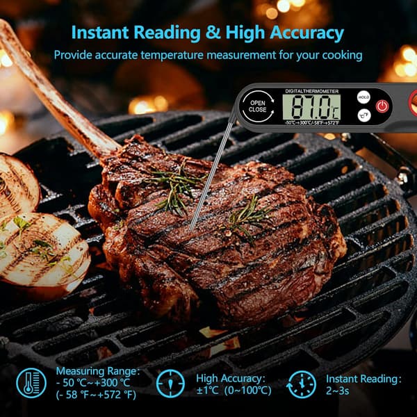 Kjøtttermometer Sonde Digitalt Matttermometer BBQ Kjøkken Matlaging